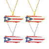 Stainless Steel Geometric Puerto Rico Map Dripping Oil Necklace Water Wave Chain Women's Accessories