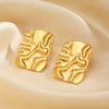 Stainless Steel Geometric Rectangular Electroplated Women's Hiphop Earrings
