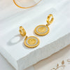 Stainless Steel Geometric Retro Earrings With Electroplating Treatment