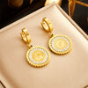 Stainless Steel Geometric Retro Earrings With Electroplating Treatment