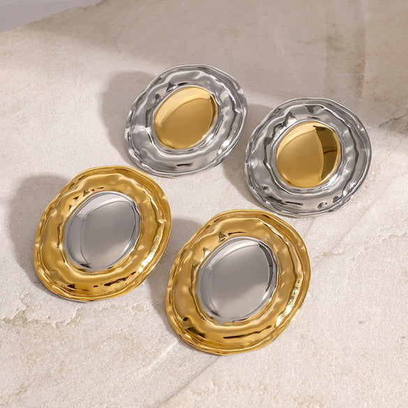 Stainless Steel Geometric Retro Electroplated Women's Earrings