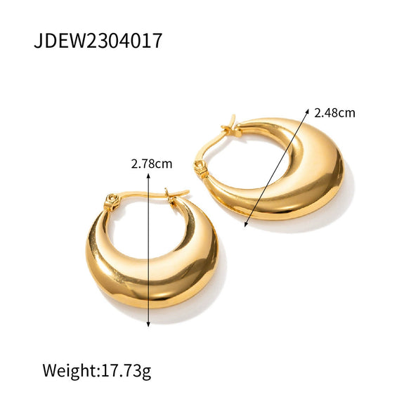 Stainless Steel Geometric Retro Exaggerated Women's Earrings With Electroplating Design
