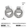 Stainless Steel Geometric Retro Exaggerated Women's Earrings With Electroplating Design