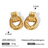 Stainless Steel Geometric Retro Exaggerated Women's Earrings With Electroplating Design