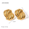 Stainless Steel Geometric Retro Exaggerated Women's Earrings With Electroplating Design