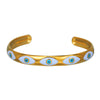 Stainless Steel Geometric Retro Fashion Open Bracelet For Women With Electroplating
