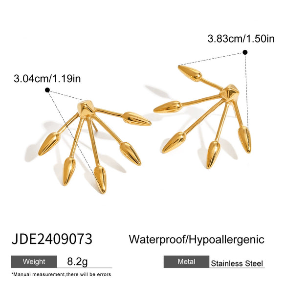 Stainless Steel Geometric Retro Gold Plated Women's Earrings