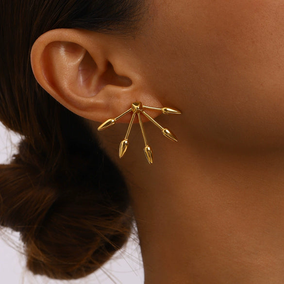 Stainless Steel Geometric Retro Gold Plated Women's Earrings