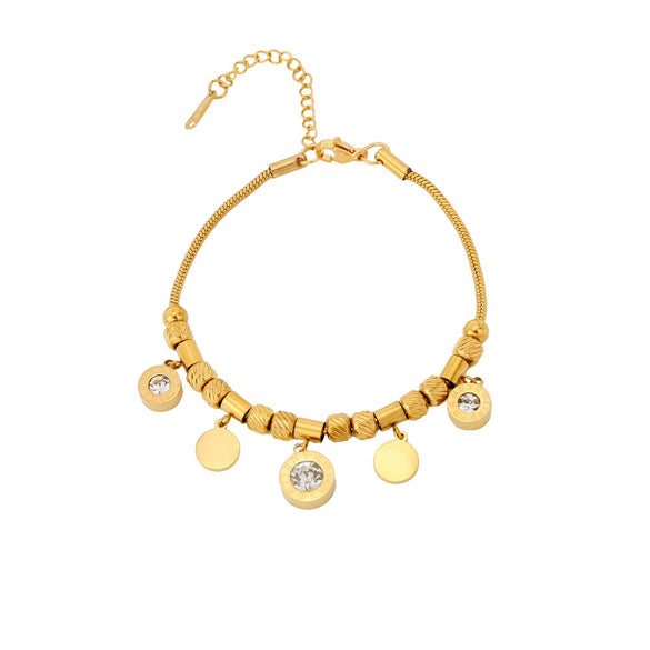 Stainless Steel Geometric Retro Light Luxury Women's Bracelet With Electroplating