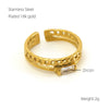 316L Stainless Steel Geometric Retro Opening Inlay Electroplated Women's Ring