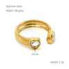 316L Stainless Steel Geometric Retro Opening Inlay Electroplated Women's Ring
