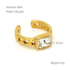 316L Stainless Steel Geometric Retro Opening Inlay Electroplated Women's Ring