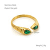 316L Stainless Steel Geometric Retro Opening Inlay Electroplated Women's Ring