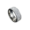 Stainless Steel Geometric Retro Ring With Electroplated Inlay For Men And Women Fashion Jewelry