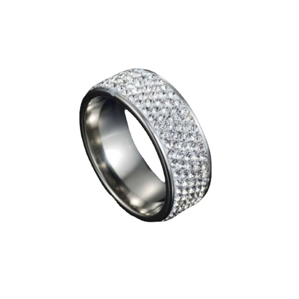 Stainless Steel Geometric Retro Ring With Electroplated Inlay For Men And Women Fashion Jewelry