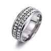 Stainless Steel Geometric Retro Ring With Electroplated Inlay For Men And Women Fashion Jewelry