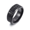 Stainless Steel Geometric Retro Ring With Electroplated Inlay For Men And Women Fashion Jewelry