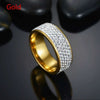 Stainless Steel Geometric Retro Ring With Electroplated Inlay For Men And Women Fashion Jewelry
