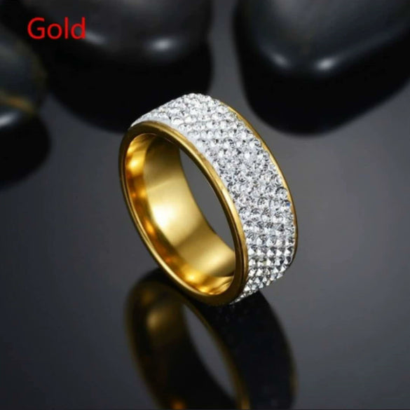 Stainless Steel Geometric Retro Ring With Electroplated Inlay For Men And Women Fashion Jewelry