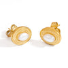 Stainless Steel Geometric Retro Style Earrings With Natural Stone
