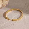 Stainless Steel Geometric Rhinestone Buckle Bracelet Electroplated