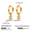 Stainless Steel Geometric Rhinestone Earrings For Women Electroplated Original Design