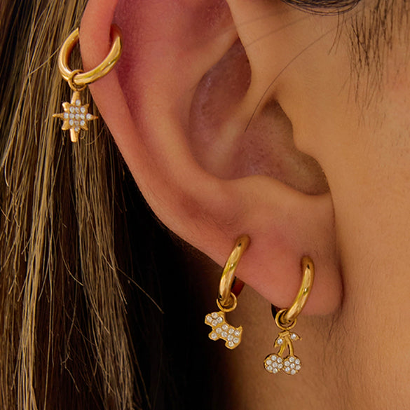 Stainless Steel Geometric Rhinestone Earrings For Women Electroplated Original Design