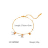 Stainless Steel Geometric Rhinestone Pendant Women's Bracelet With Electroplating