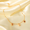 Stainless Steel Geometric Rhinestone Pendant Women's Bracelet With Electroplating