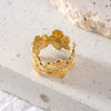Stainless Steel Geometric Rib Flower Opening Bracelet Electroplated For Women Retro Style Jewelry