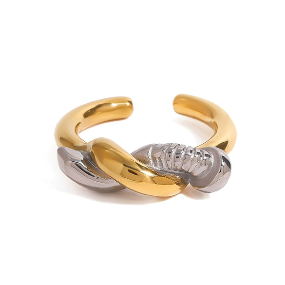 Stainless Steel Geometric Ring And Bracelet Jewelry With Electroplating