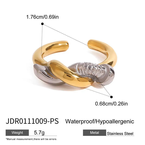Stainless Steel Geometric Ring And Bracelet Jewelry With Electroplating