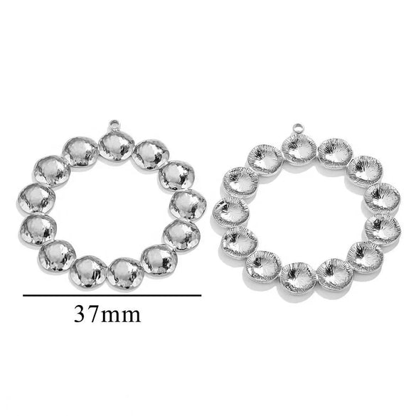 Stainless Steel Geometric Ring And Large Exaggerated Earrings Jewelry Accessories With Electroplating
