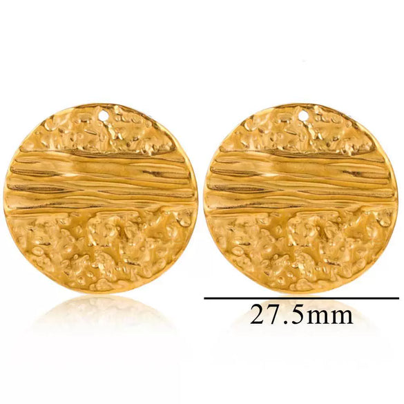 Stainless Steel Geometric Ring And Large Exaggerated Earrings Jewelry Accessories With Electroplating