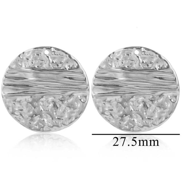 Stainless Steel Geometric Ring And Large Exaggerated Earrings Jewelry Accessories With Electroplating