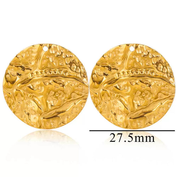 Stainless Steel Geometric Ring And Large Exaggerated Earrings Jewelry Accessories With Electroplating