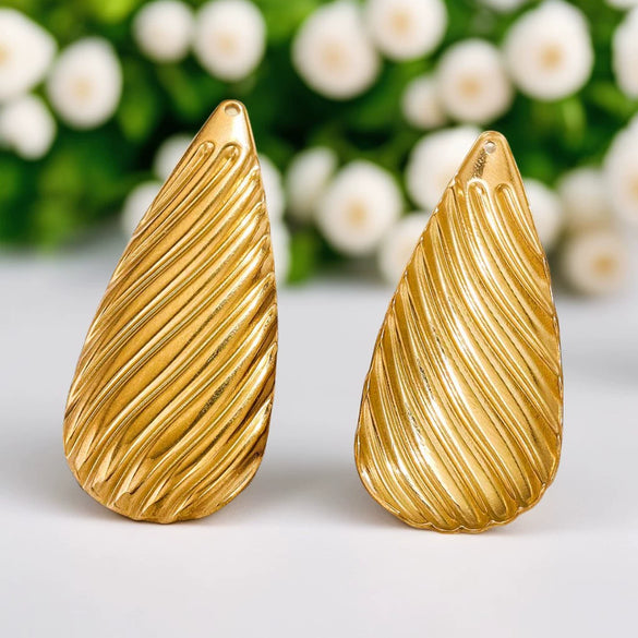 Stainless Steel Geometric Ring And Large Exaggerated Earrings Jewelry Accessories With Electroplating