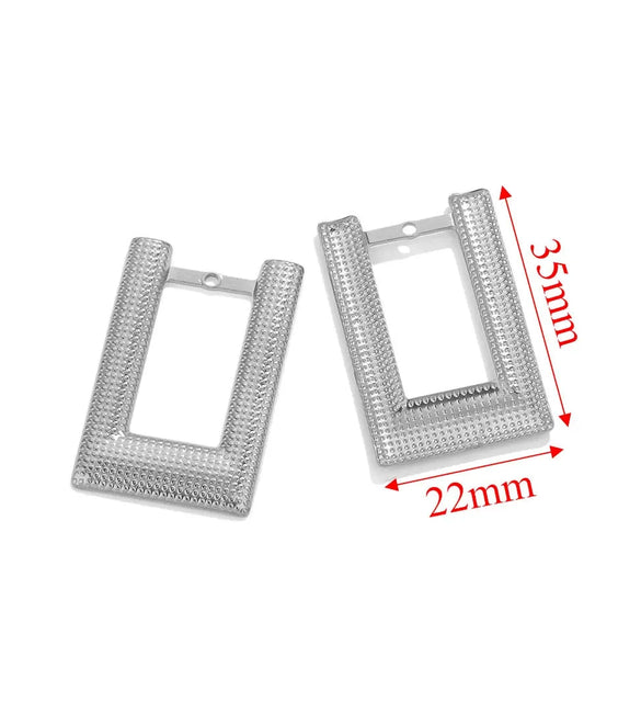 Stainless Steel Geometric Ring And Large Exaggerated Earrings Jewelry Accessories With Electroplating