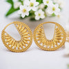 Stainless Steel Geometric Ring And Large Exaggerated Earrings Jewelry Accessories With Electroplating