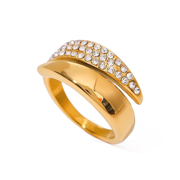Stainless Steel Geometric Ring Electroplated For Women