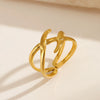Stainless Steel Geometric Ring Electroplated For Women