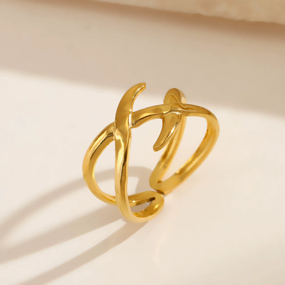 Stainless Steel Geometric Ring Electroplated For Women