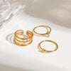 Stainless Steel Geometric Ring Electroplated Jewelry For Women