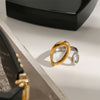 Stainless Steel Geometric Ring Electroplating Hand Jewelry For Women