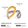 Stainless Steel Geometric Ring Electroplating Hand Jewelry For Women