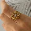 Stainless Steel Geometric Ring Electroplating Women's Jewelry