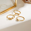Stainless Steel Geometric Ring Electroplating Women's Jewelry