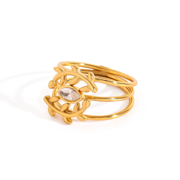 Stainless Steel Geometric Ring Electroplating Women's Jewelry