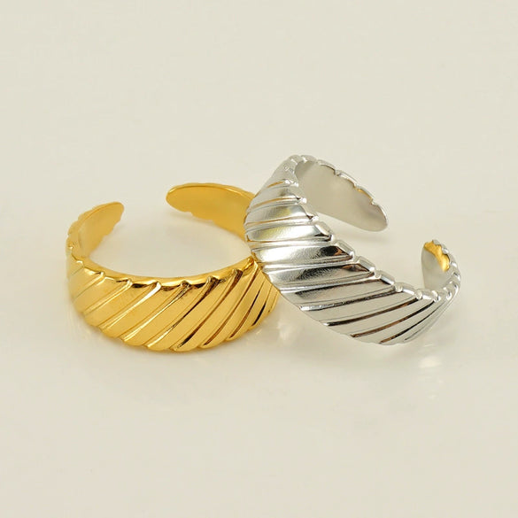 Stainless Steel Geometric Ring For Women Electroplated Fashion Style