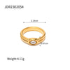 Stainless Steel Geometric Ring For Women Electroplated Minimalist Hand Jewelry
